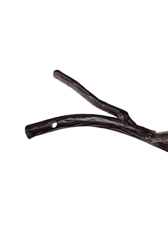 Rustic Branch Wall Hook Pinecone Accents Cast Iron Coat Rack Cabin Decor - Picture 5 of 10